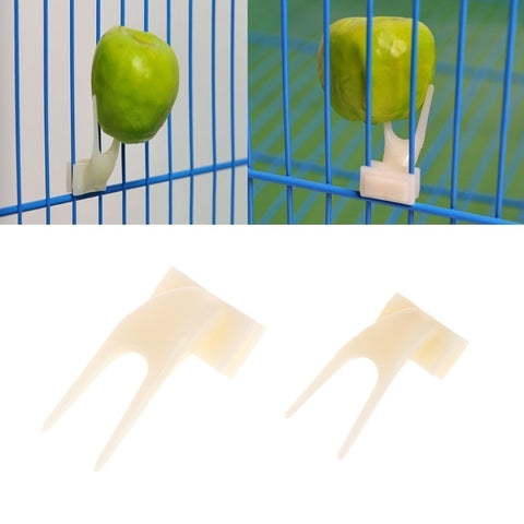 4Pcs Birds Parrots Fruit Fork Pet Supplies Plastic Food Holder Feeding