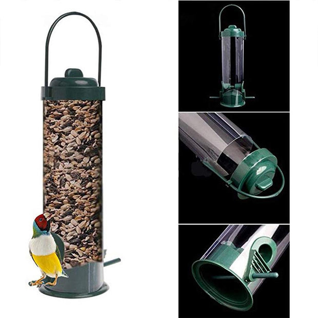 Bird Feeder Hanging Food Dispenser Parrot Food Box for Outdoor Balcony