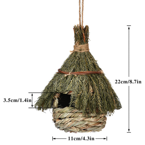 Charming Decorative Hummingbird House Hand woven Hung Straw Nest