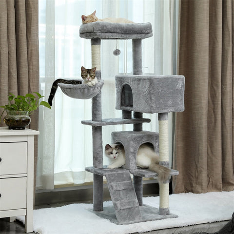 Cat Tree Tower Condo Playground Cage Kitten Multi-Level Activity Center Play House Medium Scratching Post Furniture Plush