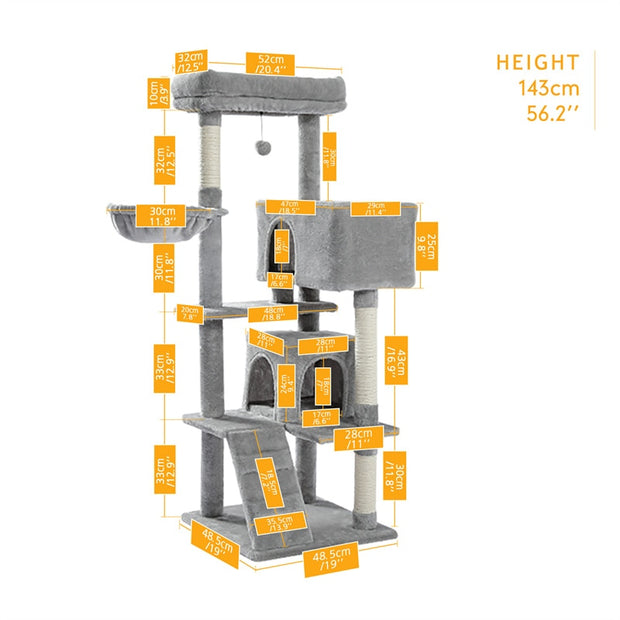 Cat Tree Tower Condo Playground Cage Kitten Multi-Level Activity Center Play House Medium Scratching Post Furniture Plush