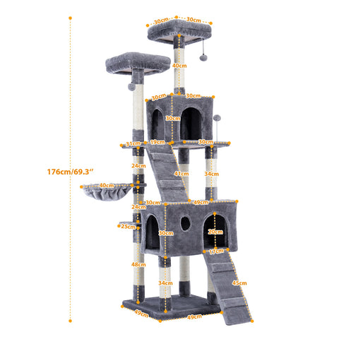 2022 New Design Luxury Large Cat Climbing Frame Multi-Layer Scratching Post With Resistant Sisal Cat Tree Kittern Playground