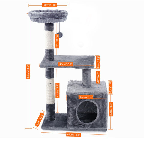 Cat Tree Tower Condo Playground Cage Kitten Multi-Level Activity Center Play House Medium Scratching Post Furniture Plush