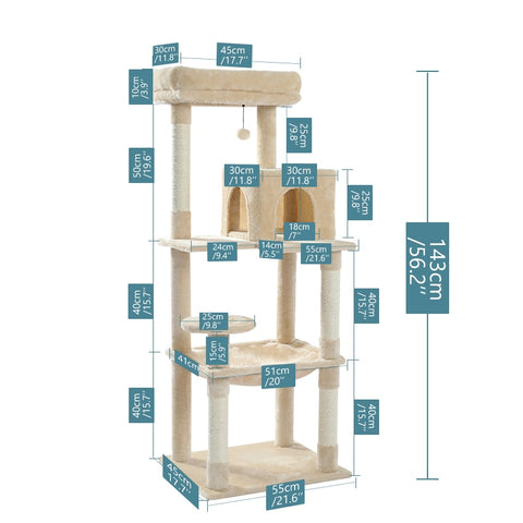 Cat Tree Tower Condo Playground Cage Kitten Multi-Level Activity Center Play House Medium Scratching Post Furniture Plush