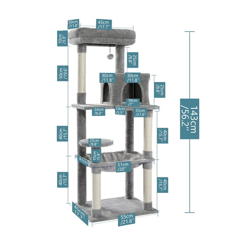 Cat Tree Tower Condo Playground Cage Kitten Multi-Level Activity Center Play House Medium Scratching Post Furniture Plush