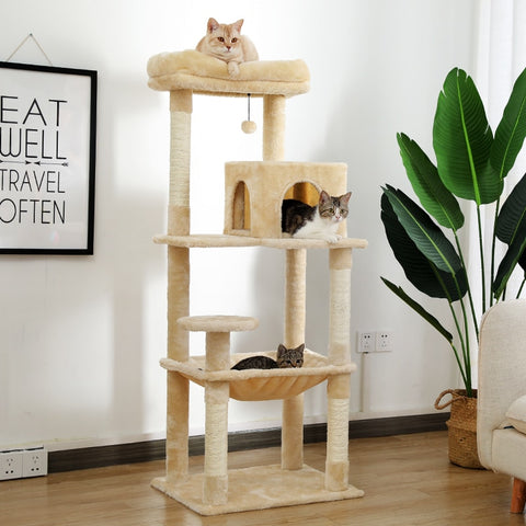 Cat Tree Tower Condo Playground Cage Kitten Multi-Level Activity Center Play House Medium Scratching Post Furniture Plush