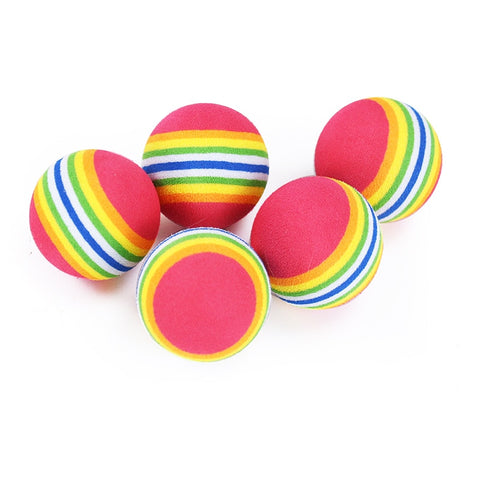 Rainbow EVA Cat Toys Ball Interactive Cat Dog Play Chewing Rattle Scratch EVA Ball Training Balls Pet Toys Supplies