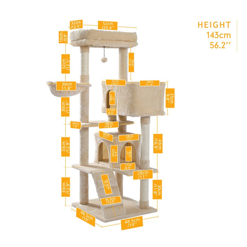 Cat Tree Tower Condo Playground Cage Kitten Multi-Level Activity Center Play House Medium Scratching Post Furniture Plush