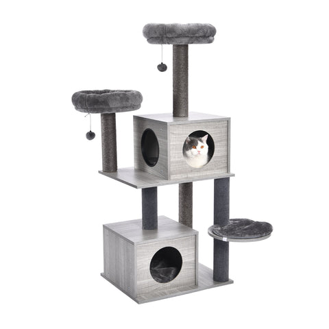 Cat Tree Tower Condo Playground Cage Kitten Multi-Level Activity Center Play House Medium Scratching Post Furniture Plush