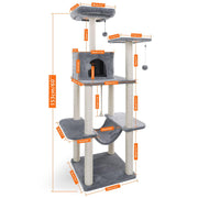 Cat Tree Tower Condo Playground Cage Kitten Multi-Level Activity Center Play House Medium Scratching Post Furniture Plush