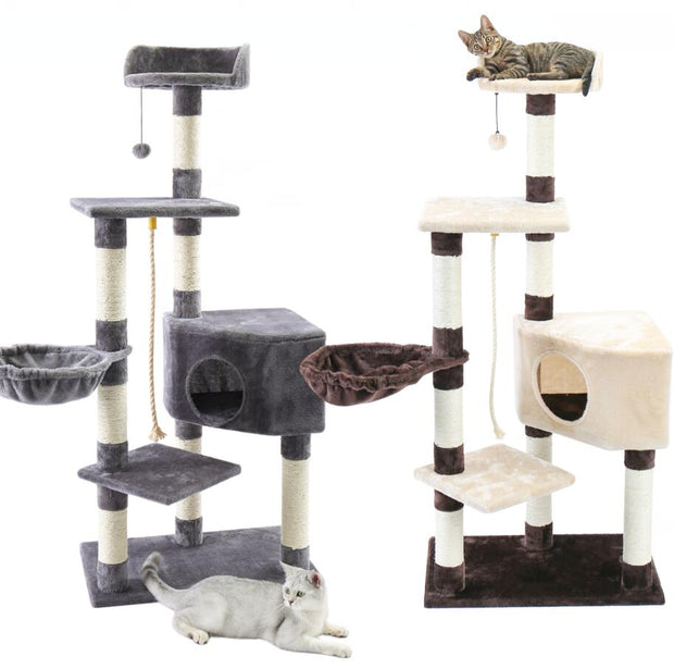 Cat Tree Tower Condo Playground Cage Kitten Multi-Level Activity Center Play House Medium Scratching Post Furniture Plush