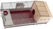 Oversized Rabbit Cage with Log Cabin Extension Deluxe Rabbit Villa