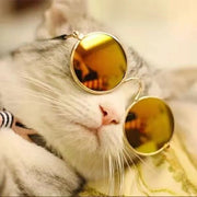 Cute Vintage Round Cat Sunglasses Dog Kitten Cat Accessories for Small Dogs Pet Products Reflection Eyewear Glasses Photos Props