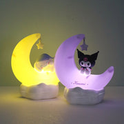 Sanrio Moon LED Light Anime Kuromi Cinnamonroll Kawaii Accessories Ornament Beauty Bedroom Night Light Bedside Lamp Decoration