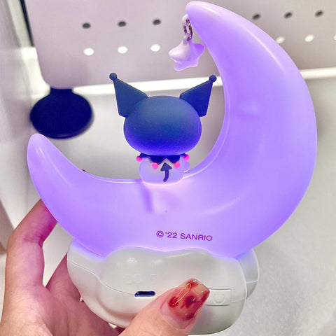 Sanrio Moon LED Light Anime Kuromi Cinnamonroll Kawaii Accessories Ornament Beauty Bedroom Night Light Bedside Lamp Decoration