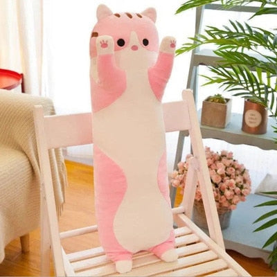 130cm Cute Soft Long Cat Pillow Plush Toys Stuffed Pause Office Nap Pillow Bed Sleep Pillow Home Decor Gift Doll for Kids Girl