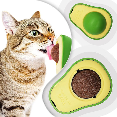 Pet Cat Avocado Catnip Wall Balls Cat Toys Cat Edible Lick Balls Cat Products Spinable Treats Toys Cat Products