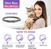 4PCS 38cm Effective Safe Calming Collar For Cats Adjustable Anxiety Pheromone Reducing Remove Restlessness Lasting Natural Calm