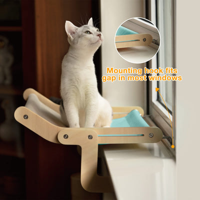 mewoofun sturdy cat window perch wooden assembly hanging bed cotton ca