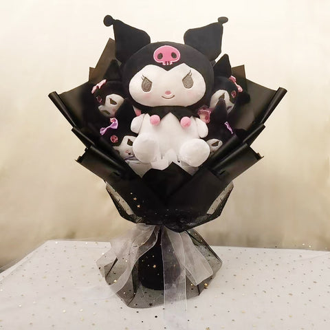 Cartoon Sanrio Plush Bouquet My Melody Kuromi Cinnamoroll Kt Cat Plush Doll Toy Christmas Birthday Valentine Graduation Gifts