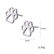 Cazador Lovely Animal Paw Stud Earring for Women Girl Cat Dog Bear Paw Piercing Earrings Stainless Steel Jewelry Valentine Gifts