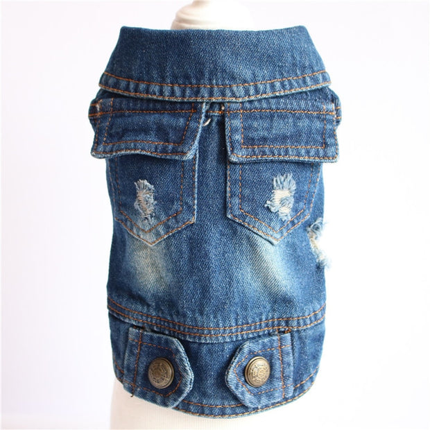 Denim Cat Clothes for Cats Fashion Cat Coat Jeans Jacket Casual Outfits Clothing For Kitten Small Dogs Chihuahua French Bulldog