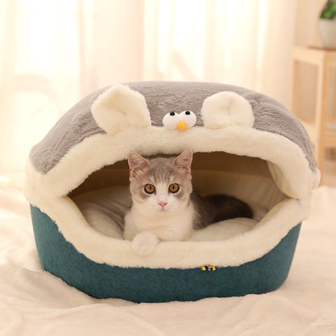 Hoopet Pet Cat Basket Bed Cat House Warm Cave Kennel for Dog Puppy Home Sleeping Kennel Teddy Comfortable House Cat Bed