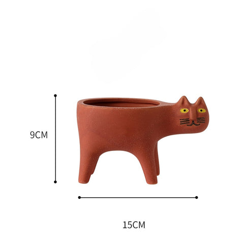 Cartoons Cat Flowerpot Animal Ceramic Flowerpot Cute Vase Cactus Succulent Plants Potted  Flower Arrangement Home Decoration