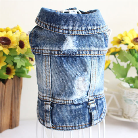 Denim Cat Clothes for Cats Fashion Cat Coat Jeans Jacket Casual Outfits Clothing For Kitten Small Dogs Chihuahua French Bulldog