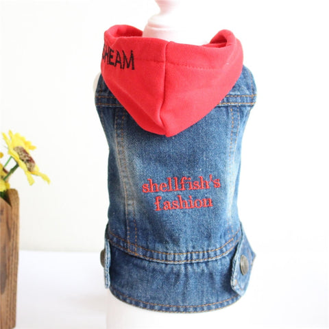 Denim Cat Clothes for Cats Fashion Cat Coat Jeans Jacket Casual Outfits Clothing For Kitten Small Dogs Chihuahua French Bulldog