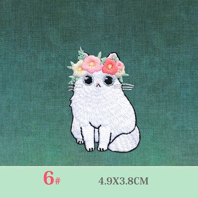 LOVE YOUR CAT White Cat Patch Baby&#39;s Clothing Patches Backpack Decoration Small Applique Small Cat Iron On Patches