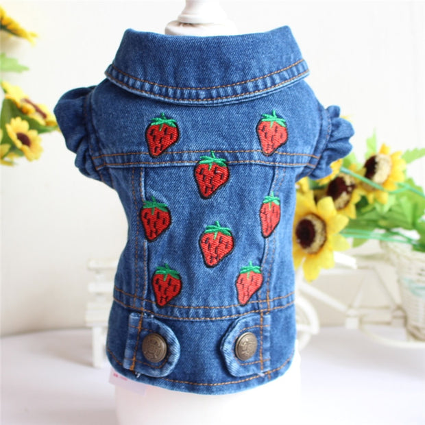 Denim Cat Clothes for Cats Fashion Cat Coat Jeans Jacket Casual Outfits Clothing For Kitten Small Dogs Chihuahua French Bulldog