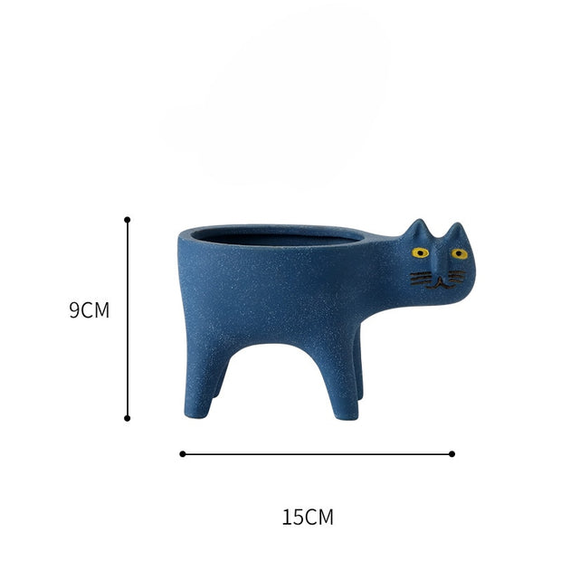 Cartoons Cat Flowerpot Animal Ceramic Flowerpot Cute Vase Cactus Succulent Plants Potted  Flower Arrangement Home Decoration