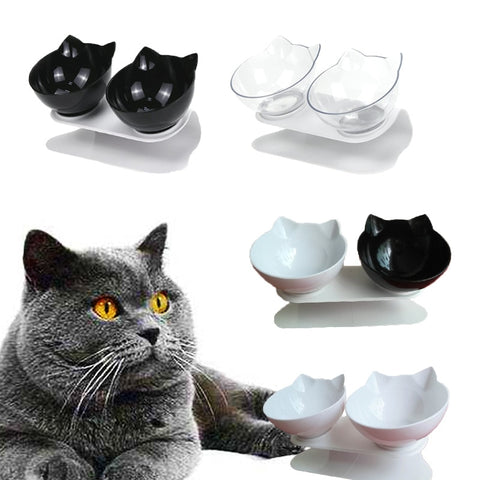 Non-slip Cat Bowls Double Pet Bowls With Raised Stand Pet Food Water Bowls For Cats Dogs Feeders Pet Products Cat Bowl