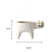 Cartoons Cat Flowerpot Animal Ceramic Flowerpot Cute Vase Cactus Succulent Plants Potted  Flower Arrangement Home Decoration