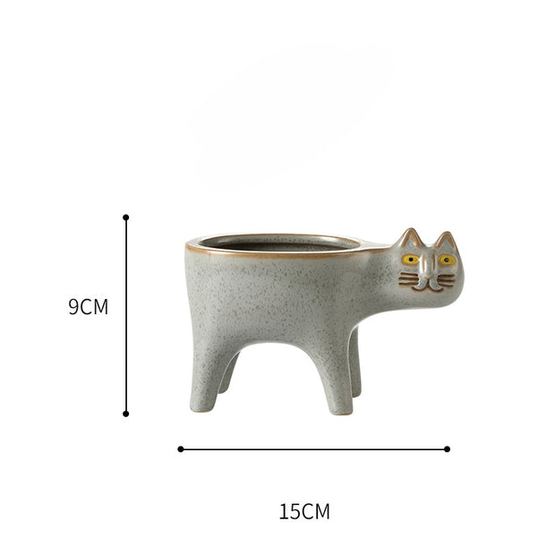 Cartoons Cat Flowerpot Animal Ceramic Flowerpot Cute Vase Cactus Succulent Plants Potted  Flower Arrangement Home Decoration