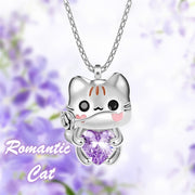 Necklace for Women Black Cat Heart Crystal Necklace for Women Animal Lovely Cat Pendant Valentines Day Gifts Collares Para Mujer