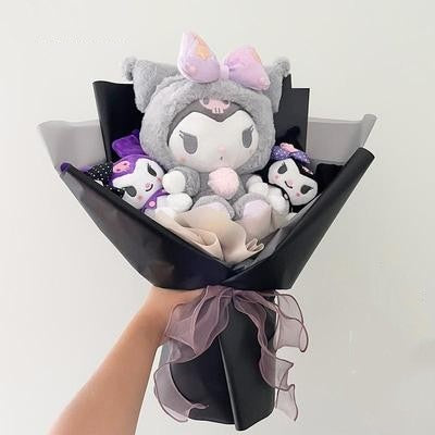 Cartoon Sanrio Plush Bouquet My Melody Kuromi Cinnamoroll Kt Cat Plush Doll Toy Christmas Birthday Valentine Graduation Gifts