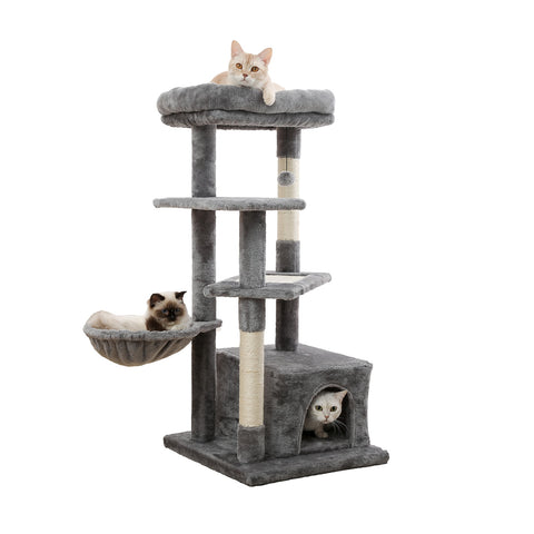 cat tree towel scratching sisal post multi-level pet climbing tree