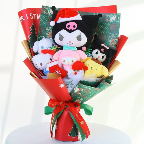 Cartoon Sanrio Plush Bouquet My Melody Kuromi Cinnamoroll Kt Cat Plush Doll Toy Christmas Birthday Valentine Graduation Gifts