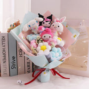 Cartoon Sanrio Plush Bouquet My Melody Kuromi Cinnamoroll Kt Cat Plush Doll Toy Christmas Birthday Valentine Graduation Gifts