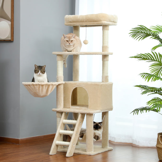 cat tree towel scratching sisal post multi-level pet climbing tree