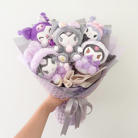 Cartoon Sanrio Plush Bouquet My Melody Kuromi Cinnamoroll Kt Cat Plush Doll Toy Christmas Birthday Valentine Graduation Gifts