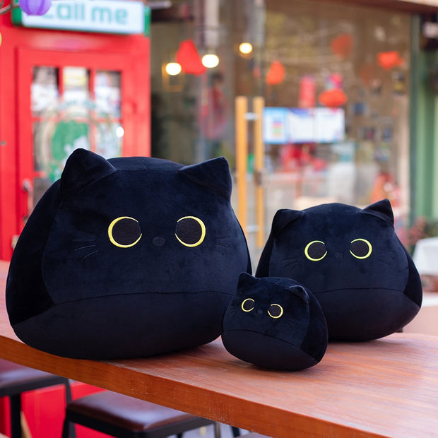 1pc Black Cat Plush Toy Soft Kawaii Plushie Anime Pillows Lovely Cartoon Animal Stuffed Doll Girls Valentine Day Gifts Ornaments