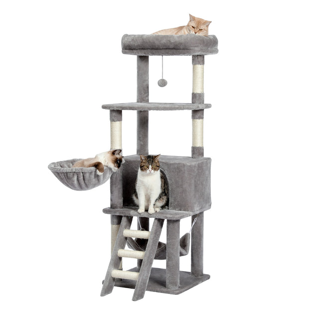 cat tree towel scratching sisal post multi-level pet climbing tree