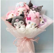 Cartoon Sanrio Plush Bouquet My Melody Kuromi Cinnamoroll Kt Cat Plush Doll Toy Christmas Birthday Valentine Graduation Gifts