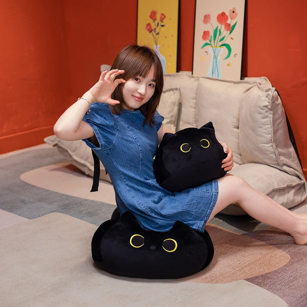 1pc Black Cat Plush Toy Soft Kawaii Plushie Anime Pillows Lovely Cartoon Animal Stuffed Doll Girls Valentine Day Gifts Ornaments