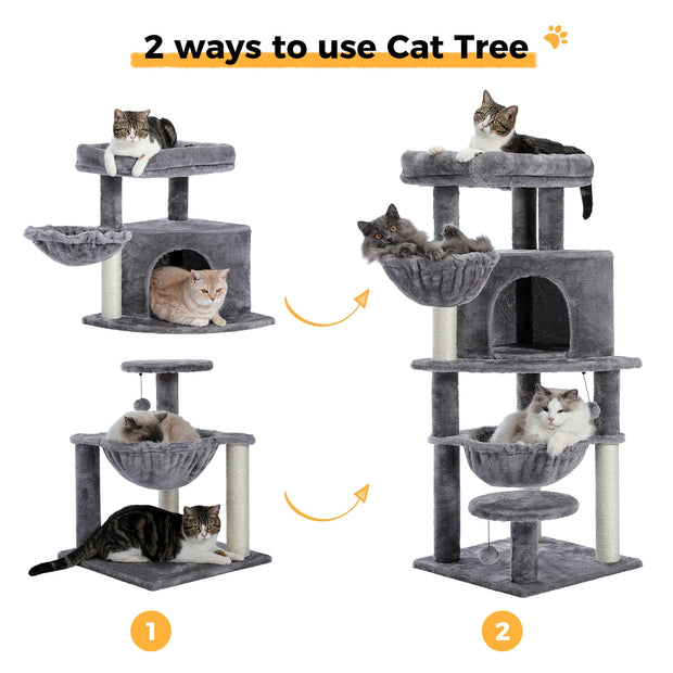 cat tree towel scratching sisal post multi-level pet climbing tree