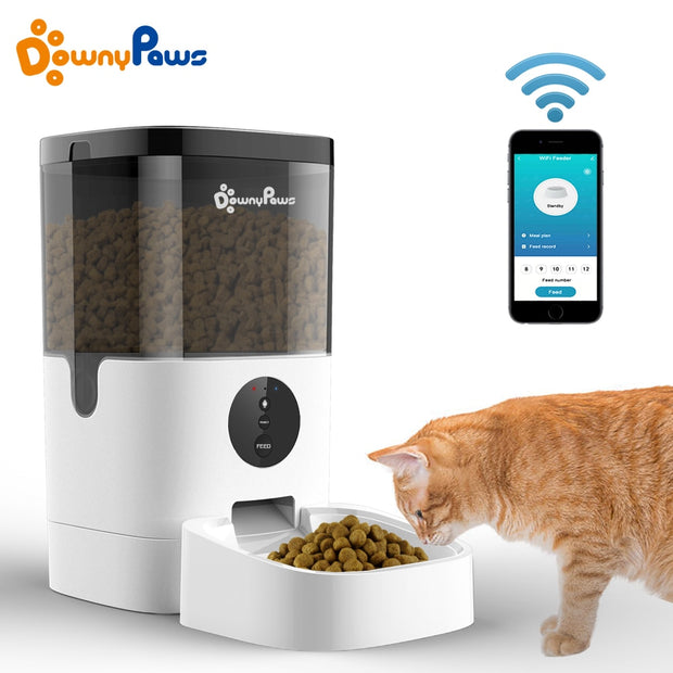 4/6L Automatic Pet Feeder For Cats WiFi Smart Swirl Slow Dog Feeder With Voice Recorder Large Capacity Timing Cat Food Dispenser