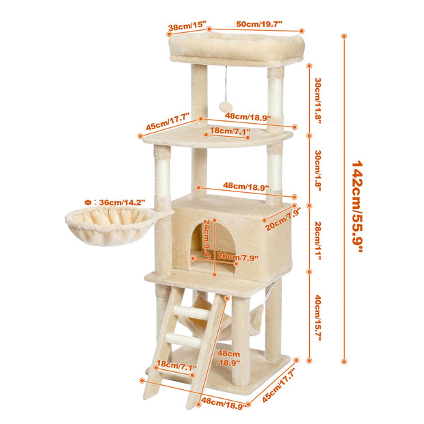 cat tree towel scratching sisal post multi-level pet climbing tree